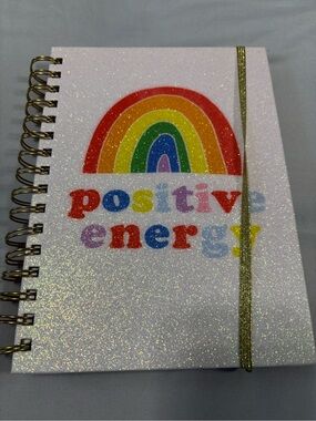 Paper Tales Spiral Notebook Rainbow Positive Energy Glitter Cover Multicolor